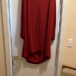White House Black Market Red Asymmetrical Dolman Sleeve Dress